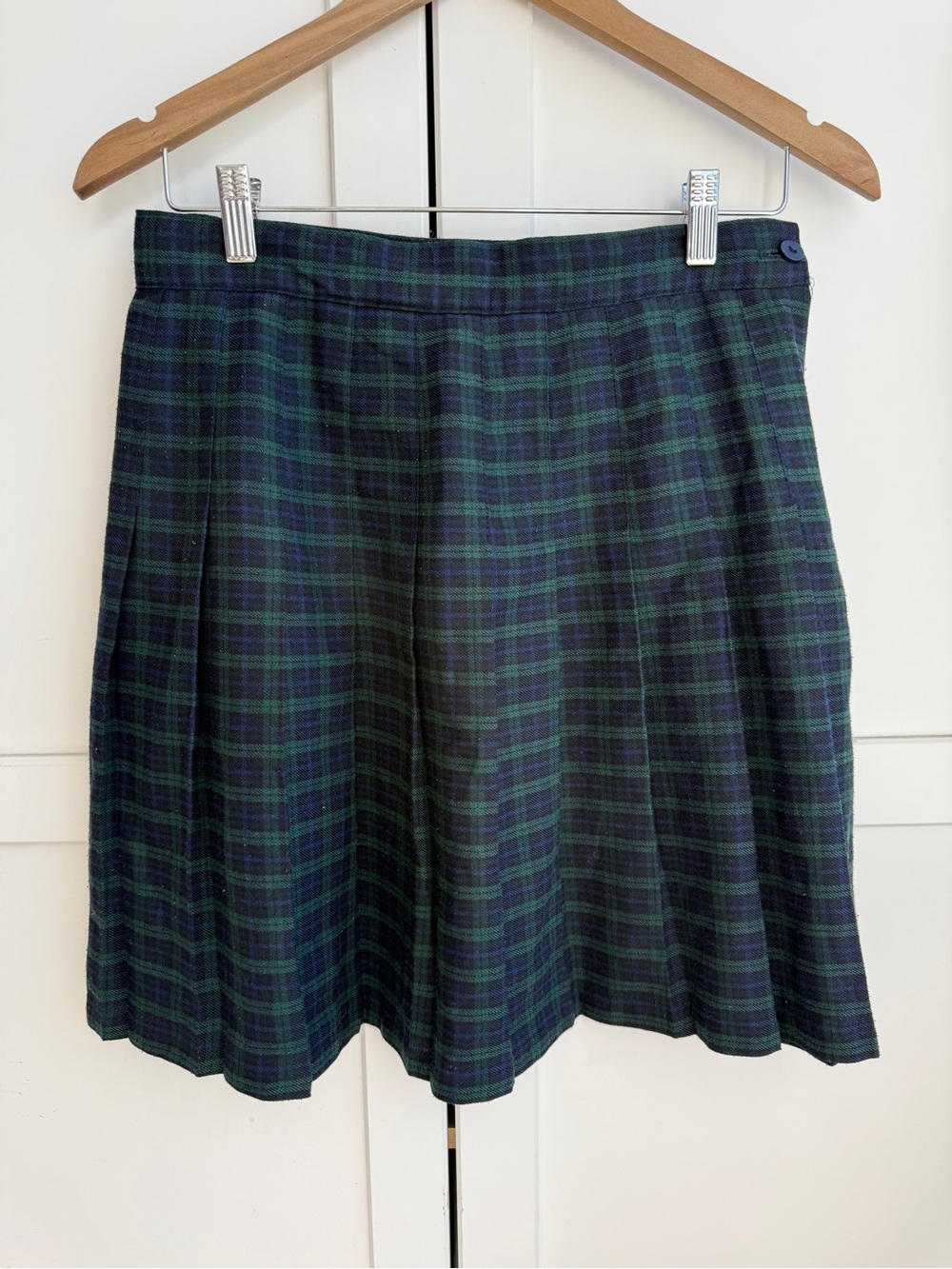 Vintage Tracy Evans Blackwatch Plaid Pleated Skirt Size 11 Dark Academia Preppy